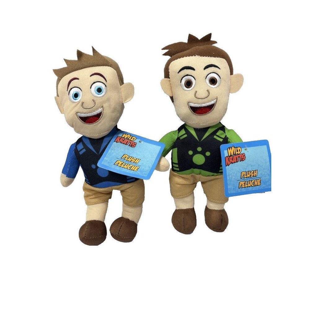 Wild Kratts Chris Martin Kratt Plush Dolls Set PBS Kids Stuffed Toy Figures New